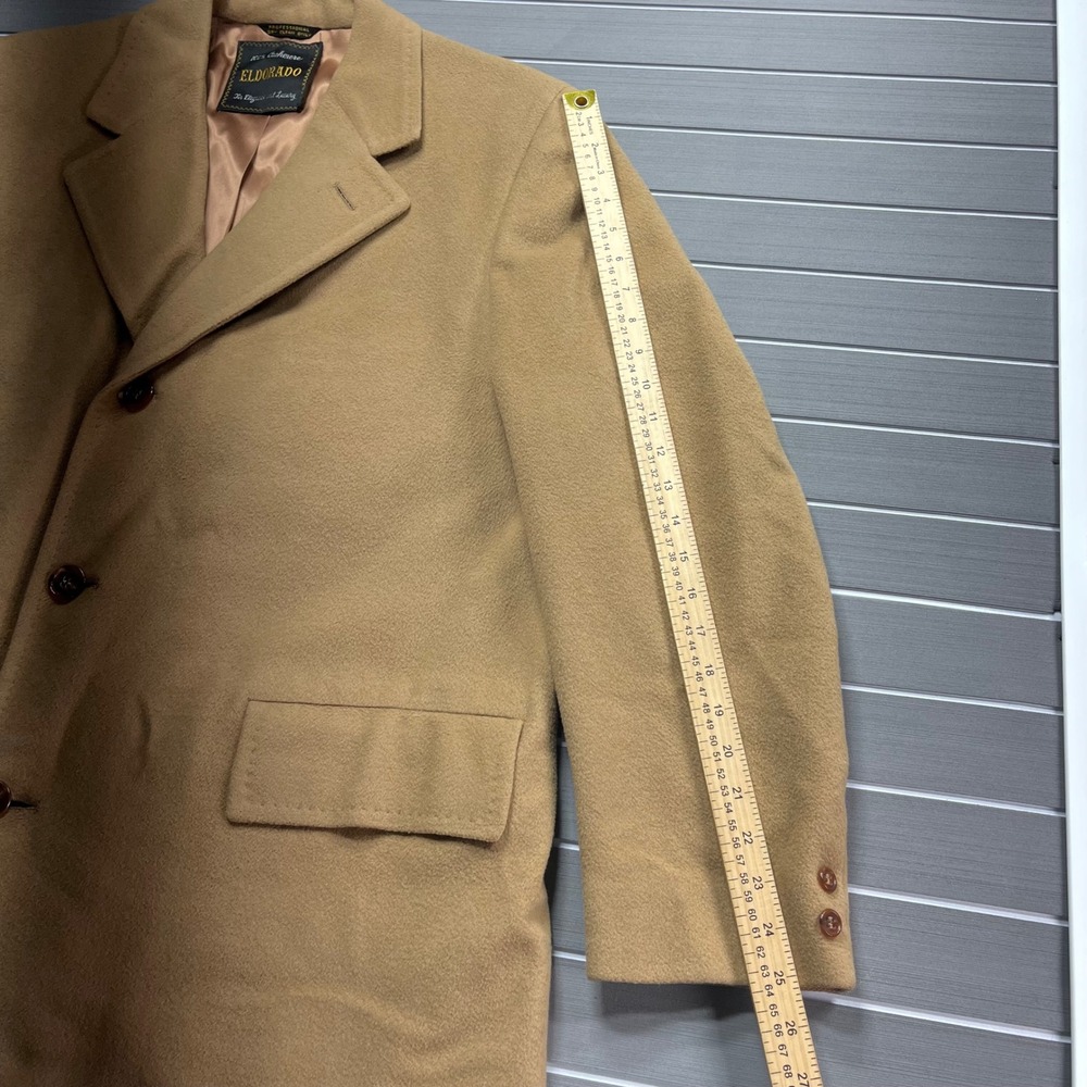 Vintage 100% Cashmere ELDORADO‎ Overcoat Camel Tan Luxury Elegance Mens - Picture 4 of 14